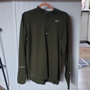 Nike Dry Fit, Dark Green, Long sleeve Zip Up
